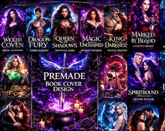 Diseño de portada de libro de alta resolución PREFABRICADO que mejora el rendimiento del libro. Portada de libro de fantasía romántica oscura de IndieAuthor. Portada de libro digital.