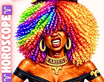 Imagen prediseñada PNG de una mujer negra enfadada, reina Aries, diseño de sublimación con actitud activada (descarga digital).