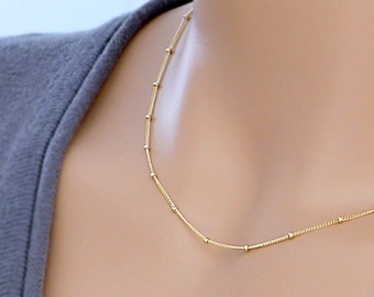 Satellite Necklace, Gold filled or Sterling silver, Jewelry gift