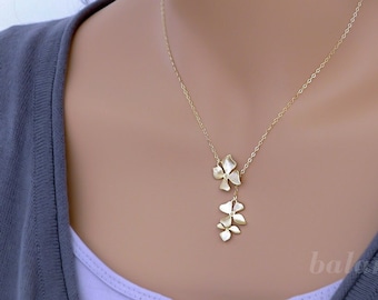 Orchid Flower Necklace, Dainty wild orchid necklace, Woman floral jewelry, Gift for her