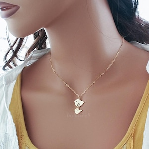 Bird Mother Necklace, Gold or Silver mama and baby bird pendant necklace, Jewelry gift for her