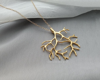 Winter Tree Necklace, Gold or Silver bare branch pendant, Delicate jewelry gift for her