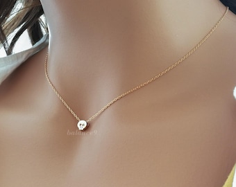Tiny Skull Necklace, Sugar skull gold or silver, Jewelry gift for her, Halloween