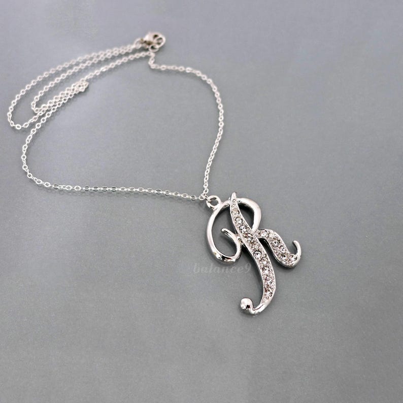 Large Letter Necklace, Initial letter pendant, Personalized Jewelry Gift image 2