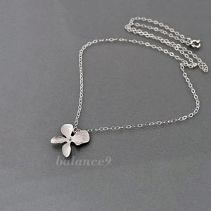 Orchid Flower Necklace, Silver or Gold dainty floral charm pendant, Jewelry gift for her