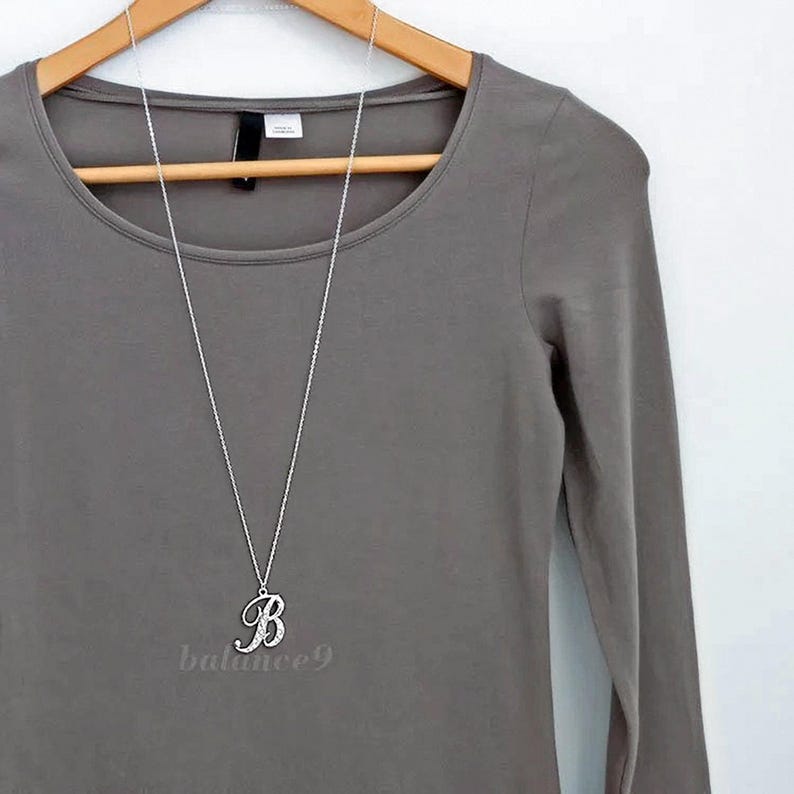 Large Letter Necklace, Initial letter pendant, Personalized Jewelry Gift image 1
