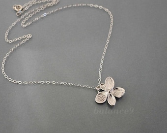 Azalea Flower Necklace, Dainty floral pendant, jewelry gift for her