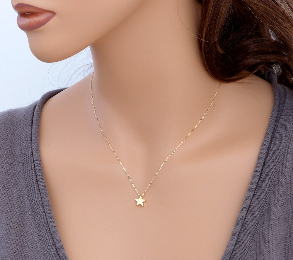 Gold Star Necklace, Dainty Star Necklace, Small Charm Pendant