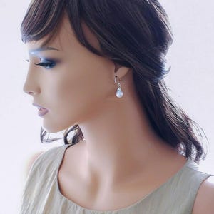 Pearl Drop Earrings, Baroque teardrop pearl dangle sterling silver earrings, Jewelry gift for her