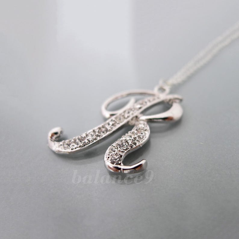 Large Letter Necklace, Initial letter pendant, Personalized Jewelry Gift image 3