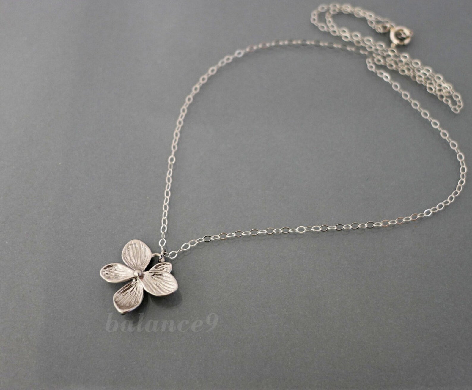 Silver Flower Necklace Azalea Pendant Necklace Sterling Etsy