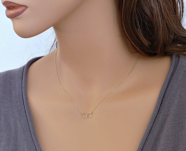 Circles Necklace 14k Gold filled circle necklace dainty Etsy