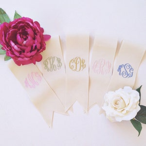 custom monogrammed bouquet ribbon 3 wide grosgrain, bridal bouquet, bridesmaid bouquet image 4