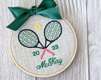 Personalized Tennis Lover Ornament | Tennis Gift | Monogrammed Christmas Ornament | Tennis Captain Gift | Embroidered Ornament | Wall Decor