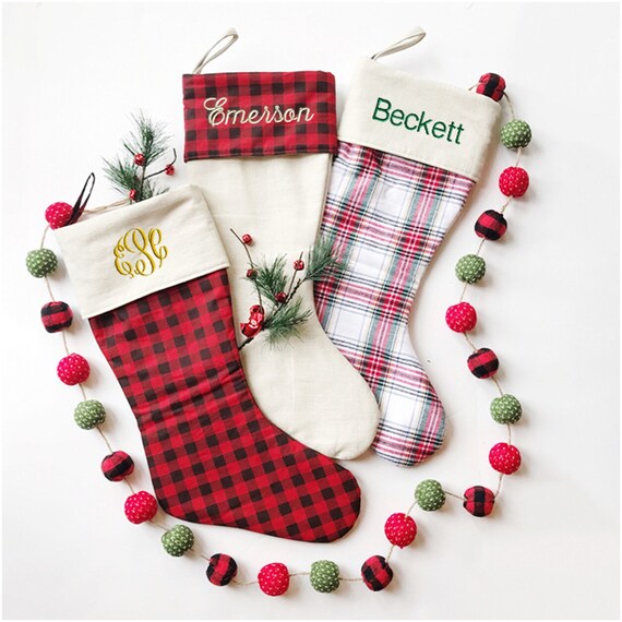 Personalized Christmas Stockings Monogrammed and Embroidered