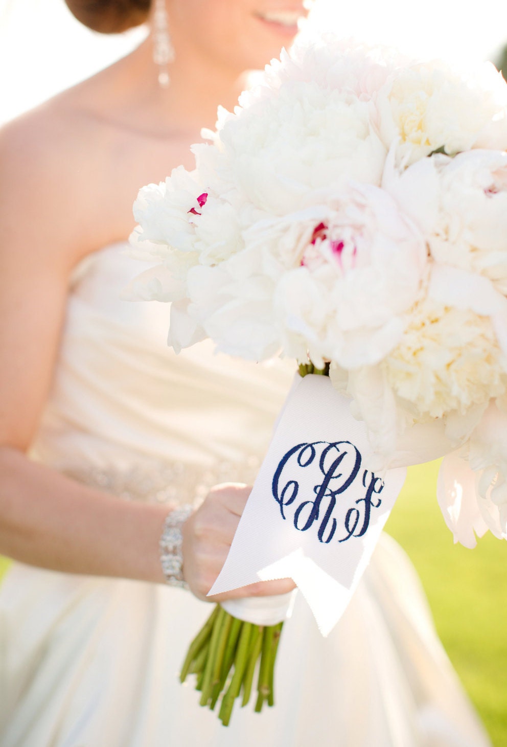 Monogram ribbon weddings deals