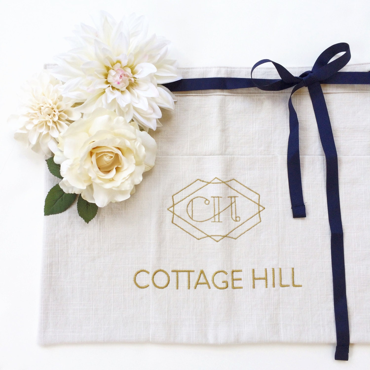 Custom Half Apron Vendor Aprons Custom Embroidery Florist Etsy