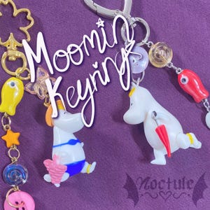 Moomins Inspired Keyrings | Handmade Cartoon Beaded Bag Charms