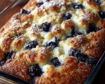 EINFACHES REZEPT für Blaubeer-Kaffee-Kuchen: Butterkrümel-Dessert (Digitaler Download PDF)