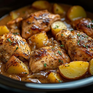 Crockpot Chicken and Gravy Recipe with Potatoes (PDF)