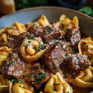 BEST RECIPE For a Homemade Beef Stroganoff with Tortellini - Classic Dinner Recipe PDF Instant Download