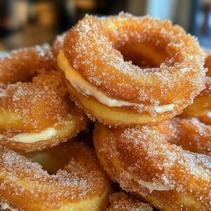 Churro Cream-Filled Donuts Recipe: Easy Cinnamon Sugar Dessert (PDF Recipe)