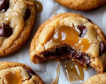 Receta de galletas de chocolate rellenas de caramelo – Estilo Gooey Bakery (PDF)