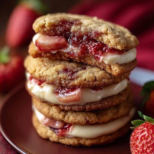 Strawberry Cheesecake Stuffed Cookies Recipe: Printable Dessert PDF
