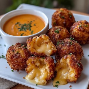 Receita de bolinhas de macarrão com queijo fritas e crocantes (PDF para impressão)