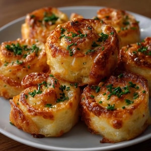 Cheesy Mashed Potato Roll Ups Recipe PDF | Easy Puff Pastry Appetizer Snack | Baked Potato Cheese Pinwheels | Savory Brunch Party Food
