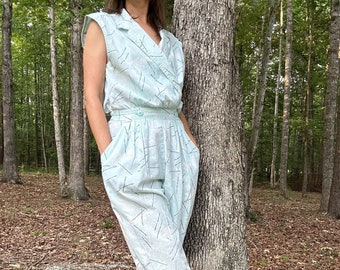 1980s Diane Von Furstenberg Cotton Jumpsuit, M