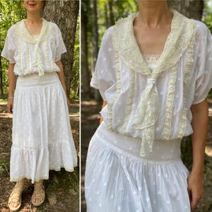 1980s does 1910s Tiered White Dress Donna Morgan for NSP image 1