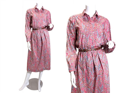 1980s Liberty Paisley Print Dress Thomas and Jona… - image 1