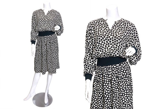 1980s Adrianna Papell Two Piece Silk Jacquard Set - image 2