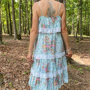 1980s Cotton Floral Print Dress image 2