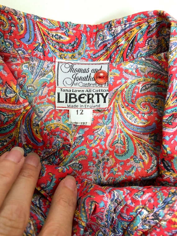 1980s Liberty Paisley Print Dress Thomas and Jona… - image 9