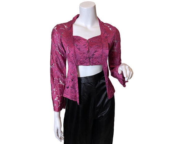 1970s Lace Midriff Top