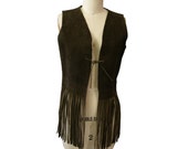 Vintage Suede Fringed Vest