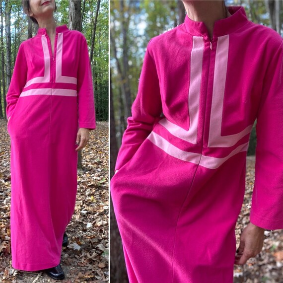 JCPenney Loungewear Pink Color Blocked Fleece - image 1
