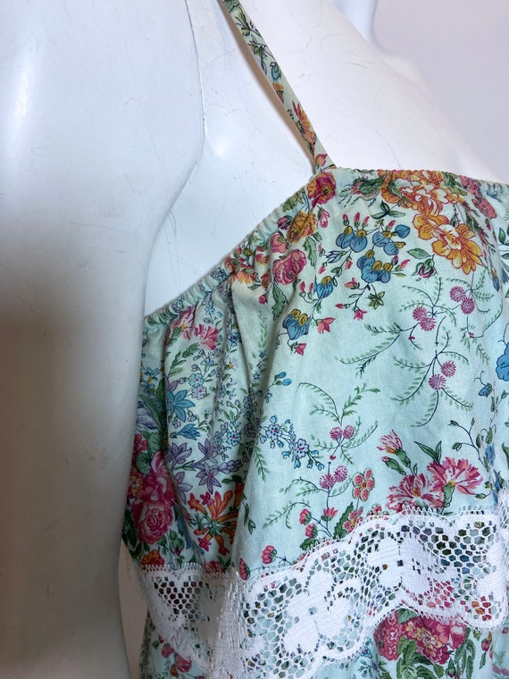 1980s Cotton Floral Print Dress - image 6