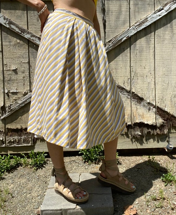 1970s Striped Cotton Jersey Skirt - image 5