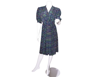 1940s Silk Paisley Dress