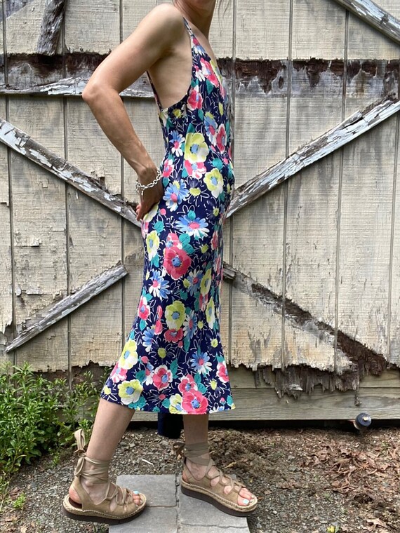 1930s Cold Rayon Floral Sun Dress with Chiffon Ja… - image 3