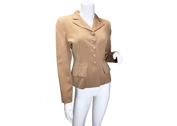1940s Camel Wool Gabardine Blazer