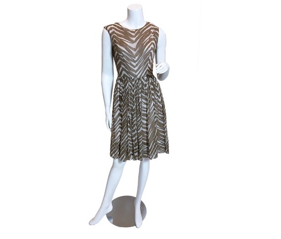 1960s Leslie Faye Zebra Print Chiffon Dress - image 6