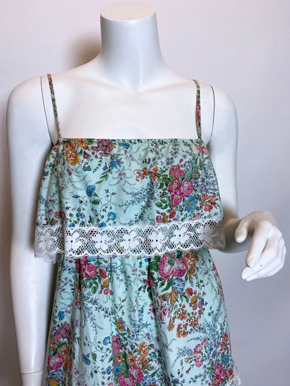 1980s Cotton Floral Print Dress - image 7