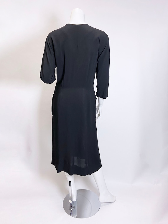 1950's Black Rayon Adair Fashions Rayon Dress Wit… - image 2