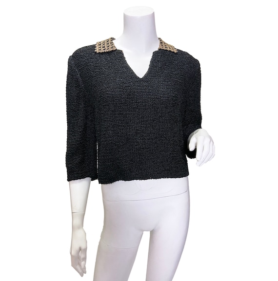 1960s Mimi Pearce Ribbon Knit Top