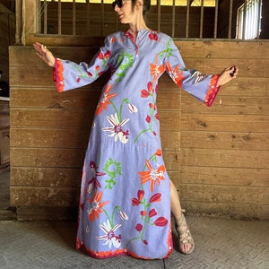 1960s to 70 Cotton Floral Printed Kaftan Lord and Taylor