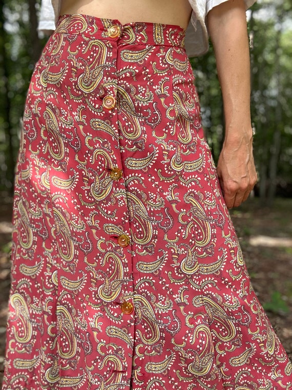 1940s Cold Rayon Paisley Skirt Skirt - image 4